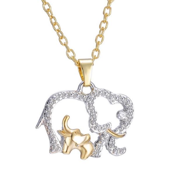 two-color large and small elephant pendant necklace for women cute animal charm necklaces statement jewelry mother's day christmas gift, Silver
two-color large and small elephant pendant necklace for women cute animal charm necklaces statement jewelry mother's day christmas gift, Silver