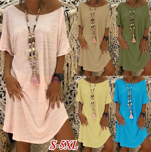 four colors s 4xl new arrival women o neck casual solid above knee dress sleeve loose party mini dress vestido summer 17, Black;gray
four colors s 4xl new arrival women o neck casual solid above knee dress sleeve loose party mini dress vestido summer 17, Black;gray