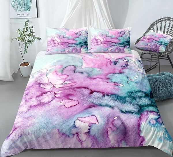 oil painting bedding set pink bed linen green bed set kids girl boy home textiles microfiber colorful bedding1