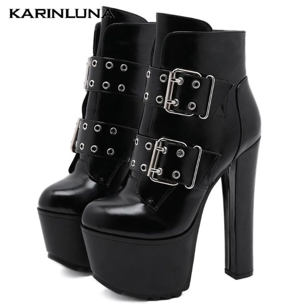 boots karin fashion big size 40 woman shoes metal decoration ultral high square heels 16 cm platform buckle straps ankle, Black
boots karin fashion big size 40 woman shoes metal decoration ultral high square heels 16 cm platform buckle straps ankle, Black