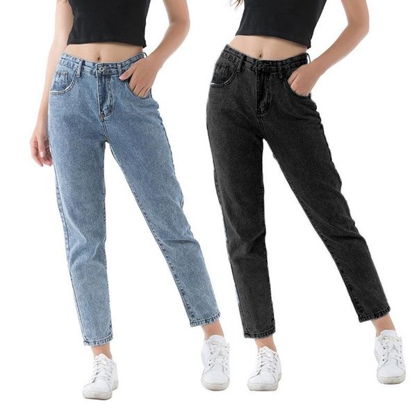 spring and summer jeans for women vintage high waist solid color denim pants high waist straight casual show slim long pant, Blue
spring and summer jeans for women vintage high waist solid color denim pants high waist straight casual show slim long pant, Blue