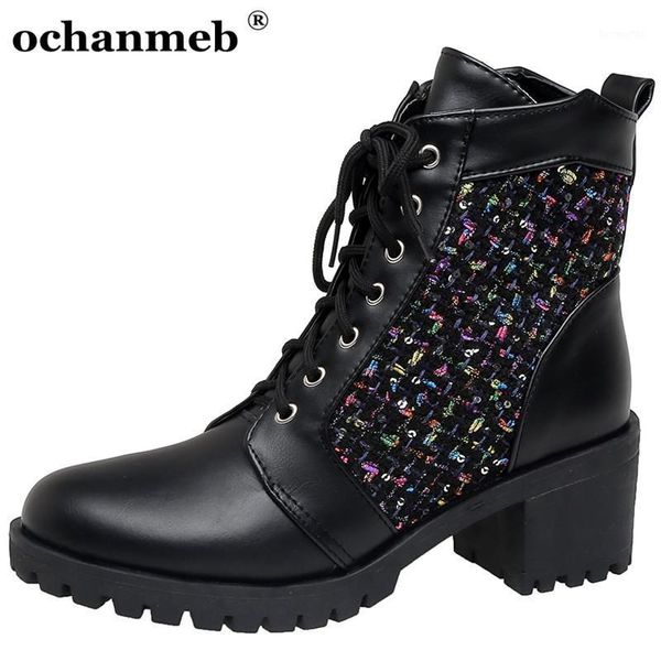 boots 2021 female thick square chunky block heels motorcycle women big size 45 lace up combat boot tweed shoes for lady1, Black
boots 2021 female thick square chunky block heels motorcycle women big size 45 lace up combat boot tweed shoes for lady1, Black
