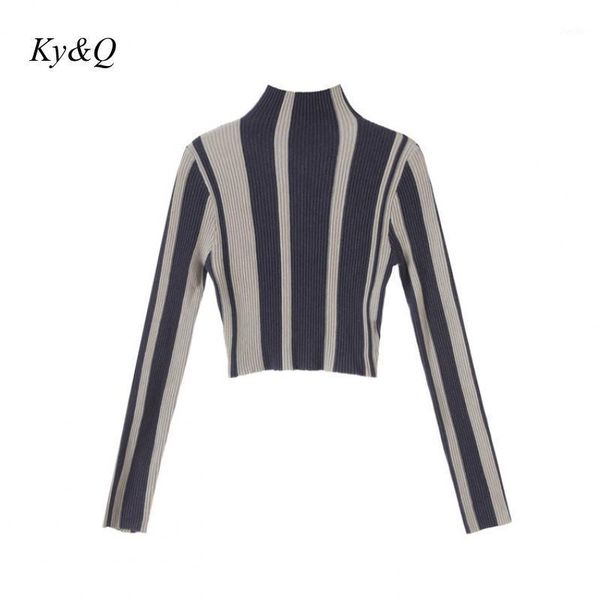 skilled blue vertical striped high collar long-sleeve sweater short turtleneck women korean 2019 winter clothes1, White;black
skilled blue vertical striped high collar long-sleeve sweater short turtleneck women korean 2019 winter clothes1, White;black