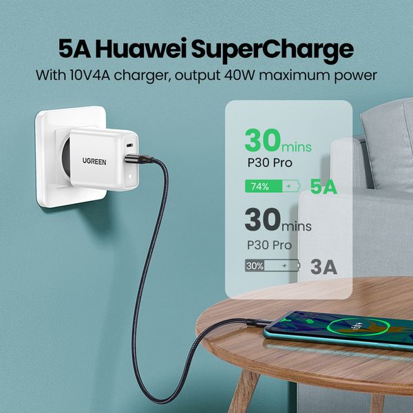 5a ugreen type supercharge quick charge 3.0 fast c charging data cable type-c usb wire for huawei p30 pro p20
5a ugreen type supercharge quick charge 3.0 fast c charging data cable type-c usb wire for huawei p30 pro p20