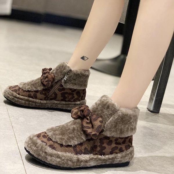 boots lucyever fashion leopard print plush snow women patchwork bow flat platform ankle ladies winter warm cotton shoes, Black
boots lucyever fashion leopard print plush snow women patchwork bow flat platform ankle ladies winter warm cotton shoes, Black