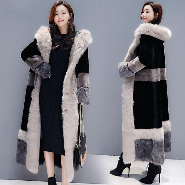 fur one women's 2020 winter coat women cotton jacket of loose imitation lambs velvet thick knee long outerwear female clothes, Black
fur one women's 2020 winter coat women cotton jacket of loose imitation lambs velvet thick knee long outerwear female clothes, Black