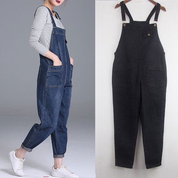 plus size 6xl denim jumpsuit loose boyfriend jeans for women pocket long harem black jeans women overalls wide leg rompers lj200828, Blue
plus size 6xl denim jumpsuit loose boyfriend jeans for women pocket long harem black jeans women overalls wide leg rompers lj200828, Blue