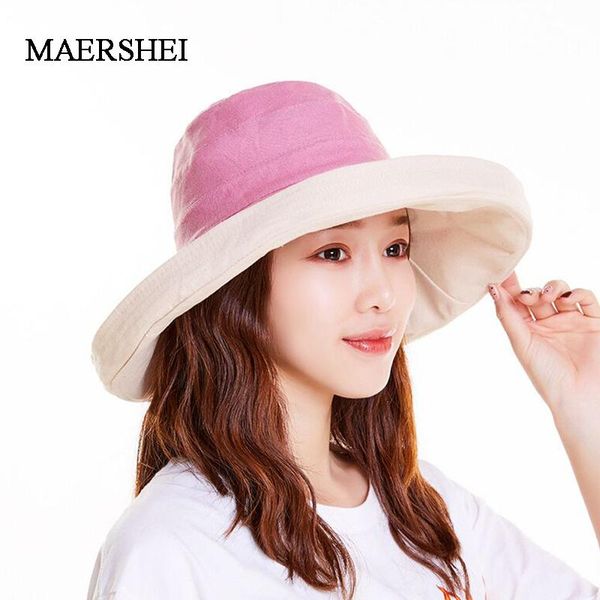 wide brim hats maershei women summer sun shading hat bucket double-sided solid all-match korean style ladies elegant fisherm, Blue;gray
wide brim hats maershei women summer sun shading hat bucket double-sided solid all-match korean style ladies elegant fisherm, Blue;gray
