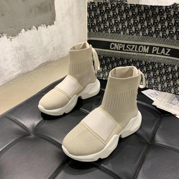women boots platform thick sole high sneakers female 2020 new autumn casual stretch cloth back lace up socks short boots1, Black
women boots platform thick sole high sneakers female 2020 new autumn casual stretch cloth back lace up socks short boots1, Black
