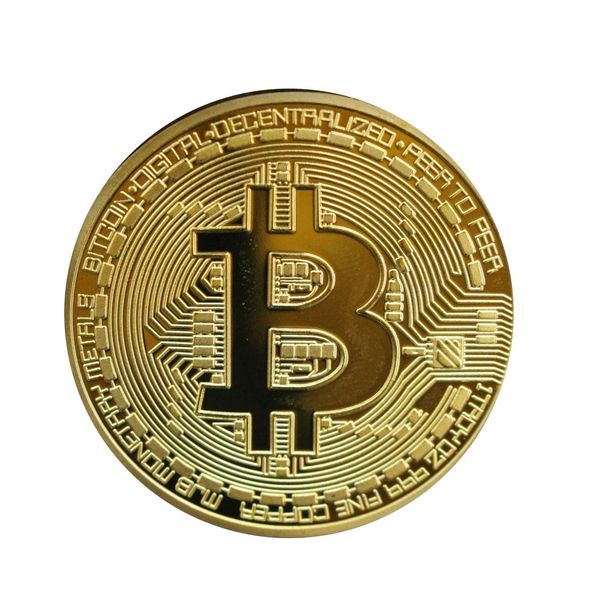 Gold Plated Bitcoin Coins Gift Bit Coin Btc Coin Art Collection Physical Commemorative Coins