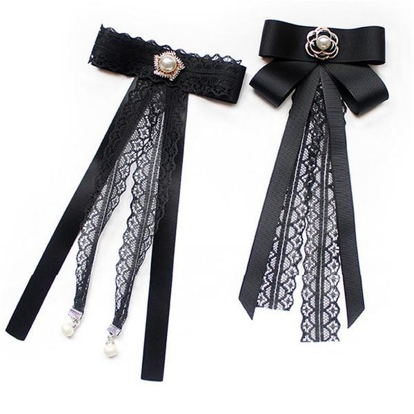 female lace streamer ribbon pearl bow tie for women black brooches pin shirt suit bow collar pin clothing acc qylhdr, Black;gray
female lace streamer ribbon pearl bow tie for women black brooches pin shirt suit bow collar pin clothing acc qylhdr, Black;gray