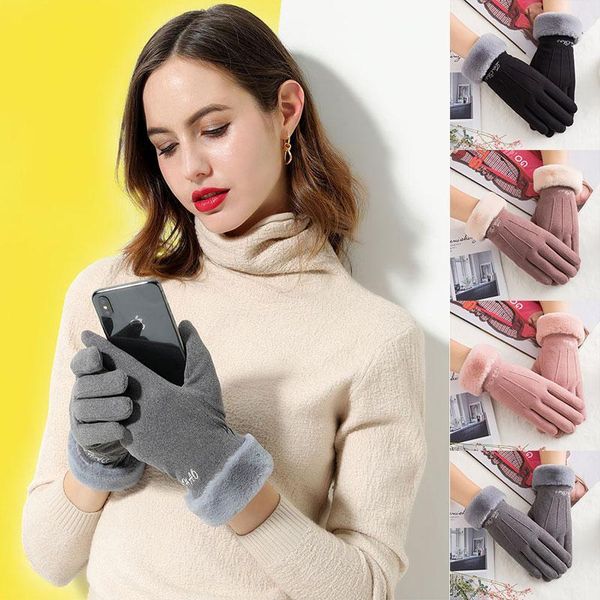 faux fur wrist mouth gloves for women double layer plus velvet full finger gloves warm thickening touch screen mittens, Blue;gray
faux fur wrist mouth gloves for women double layer plus velvet full finger gloves warm thickening touch screen mittens, Blue;gray