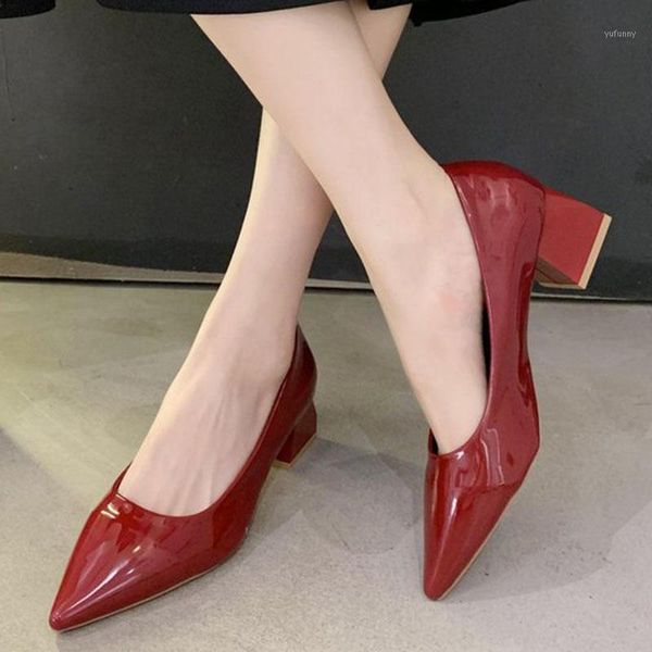 dress shoes mature pointed toe woman pumps 2021 patent leather office single women zapatos mujer chunky med-high heels for women1, Black
dress shoes mature pointed toe woman pumps 2021 patent leather office single women zapatos mujer chunky med-high heels for women1, Black