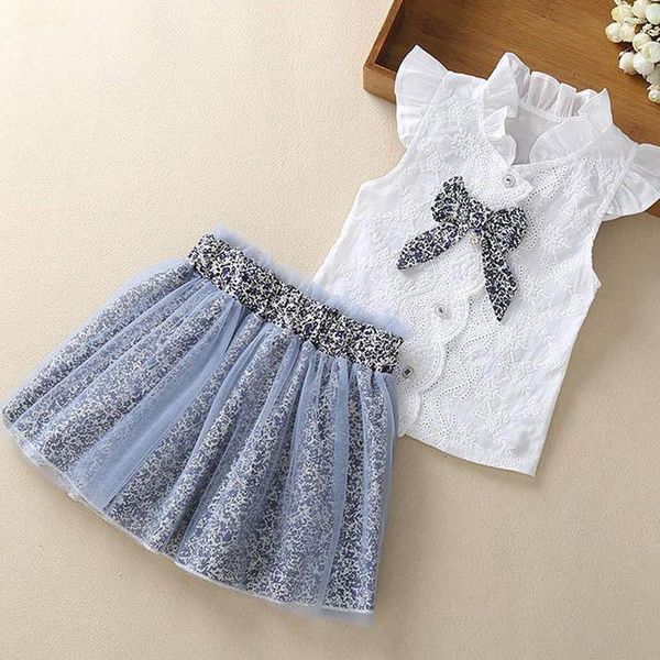 girls clothing sets new summer kids girl clothes sleeveless t-shirt and dress with bow-knot children suit set 2 6y, White
girls clothing sets new summer kids girl clothes sleeveless t-shirt and dress with bow-knot children suit set 2 6y, White
