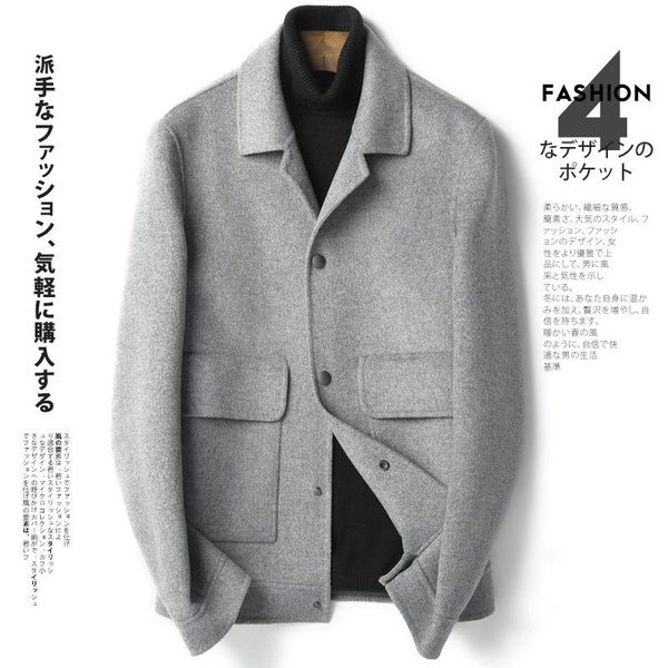 men's wool & blends fund of 2021 autumn winters is brief paragraph woolen cloth coat man without cashmere double male jacket, Black
men's wool & blends fund of 2021 autumn winters is brief paragraph woolen cloth coat man without cashmere double male jacket, Black