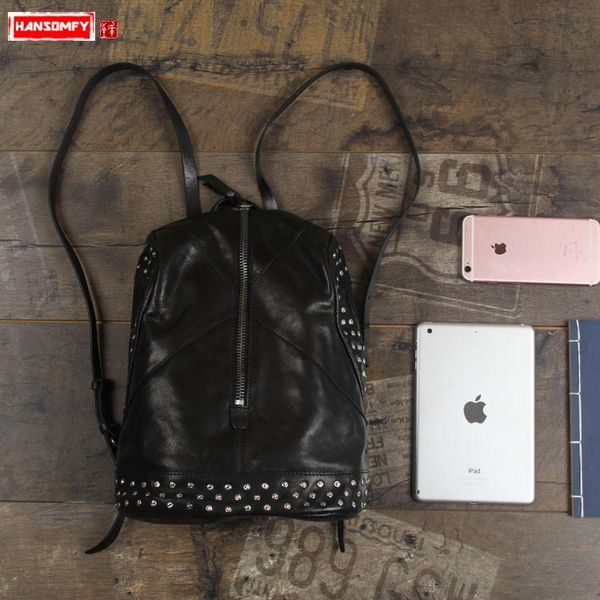 women shoulder bag handmade portable backpack bags new european and american retro casual 2020 rivet genuine leather female soft
women shoulder bag handmade portable backpack bags new european and american retro casual 2020 rivet genuine leather female soft