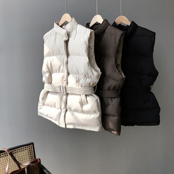 winter keep warm sleeveless vest women jacket solid harajuku stand collar belt puffer outwear loose fashion cotton padded vests 1027, Black;white
winter keep warm sleeveless vest women jacket solid harajuku stand collar belt puffer outwear loose fashion cotton padded vests 1027, Black;white