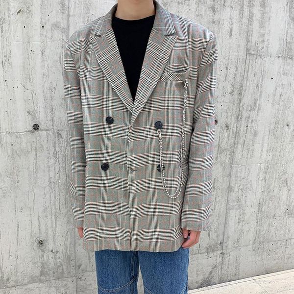 men's suits & blazers 2021 autumn and winter korean version of loose personality cotton plaid thick men's small suit1, White;black
men's suits & blazers 2021 autumn and winter korean version of loose personality cotton plaid thick men's small suit1, White;black