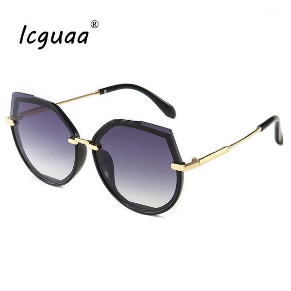 sunglasses fashion cat eye metal frame glasses vintage round gradient lens uv4001, White;black
sunglasses fashion cat eye metal frame glasses vintage round gradient lens uv4001, White;black