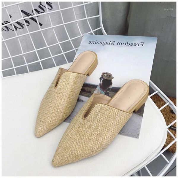 slippers women mules slipper 2021 fashion pointed toe weave shoes flat slides summer outside slip on beach flip flop1, Black
slippers women mules slipper 2021 fashion pointed toe weave shoes flat slides summer outside slip on beach flip flop1, Black