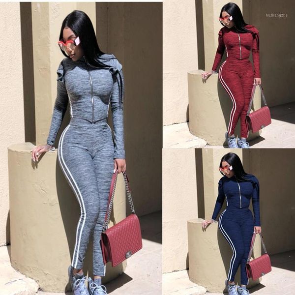 women long sleeve slim trouser suit, solid color tight sports set, high collar high waist autumn outfits1, Gray
women long sleeve slim trouser suit, solid color tight sports set, high collar high waist autumn outfits1, Gray