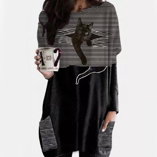 women's blouses & shirts harajuku for women casual contrast color cat print long sleeve blouse tunique longue femme blusa, White
women's blouses & shirts harajuku for women casual contrast color cat print long sleeve blouse tunique longue femme blusa, White