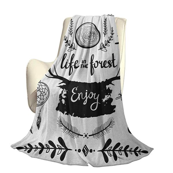 life in the forest theme boho details antlers tree branches and feathersoffice leisure blankets 
life in the forest theme boho details antlers tree branches and feathersoffice leisure blankets