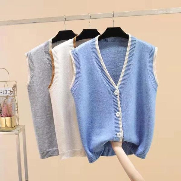 women's knits & tees women 2021 spring autumn solid all-match knitted vests female loose sleeveless cardigans ladies casual fashion swe, White
women's knits & tees women 2021 spring autumn solid all-match knitted vests female loose sleeveless cardigans ladies casual fashion swe, White