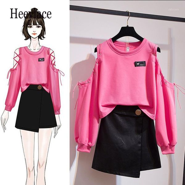 off the shouler full sleeve autumn sets female korean loose pullover and pu mini bodycon black skirt two pieces sets1, Gray
off the shouler full sleeve autumn sets female korean loose pullover and pu mini bodycon black skirt two pieces sets1, Gray