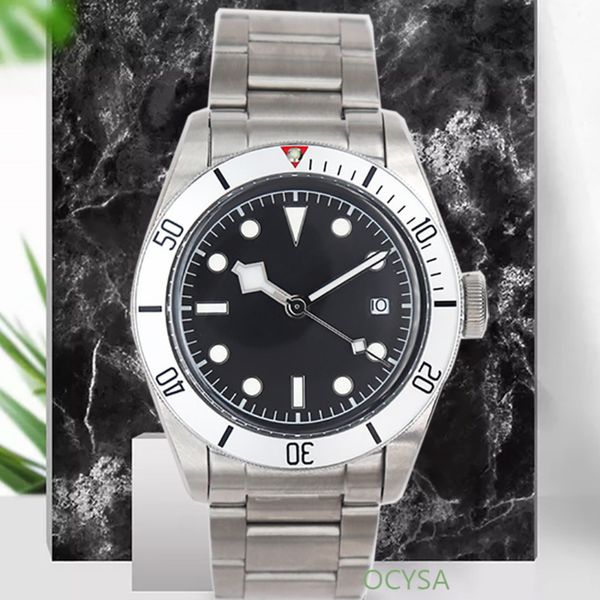 men's automatic 41mm watch white steel case black dial mineral glass luminous pointer 316l stainless steel with date display r1, Slivery;brown
men's automatic 41mm watch white steel case black dial mineral glass luminous pointer 316l stainless steel with date display r1, Slivery;brown