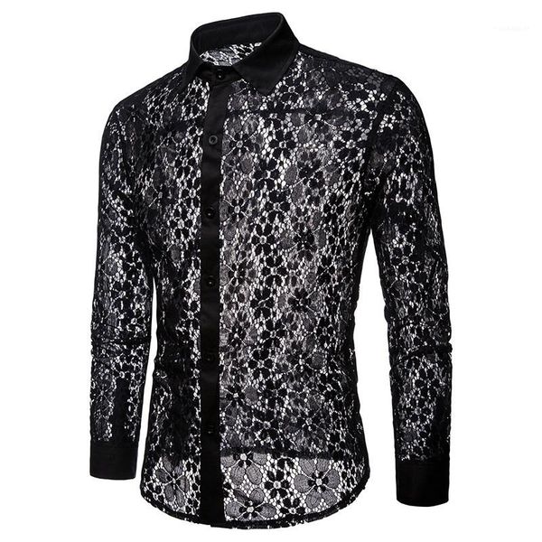 mens designer shirts fashion long sleeve lapel neck mens shirts casual males clothing all lace panelled, White;black
mens designer shirts fashion long sleeve lapel neck mens shirts casual males clothing all lace panelled, White;black