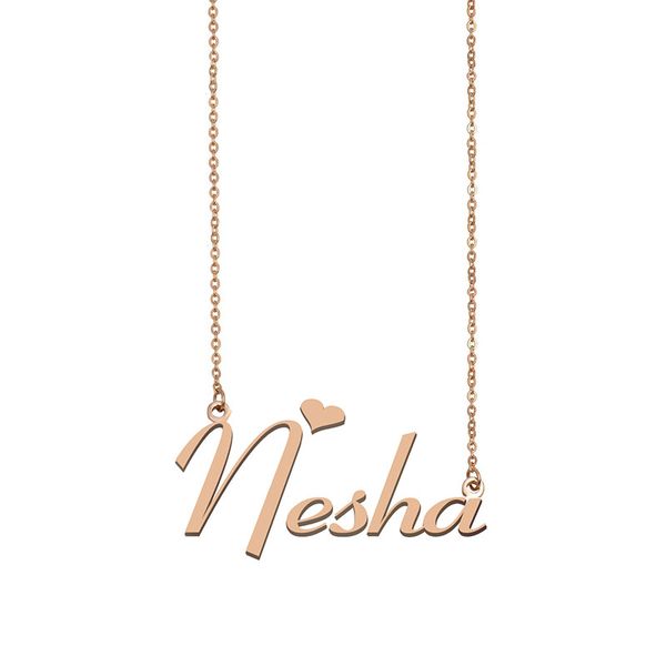 nesha name necklace custom nameplate pendant for women girls birthday gift kids friends jewelry 18k gold plated stainless steel, Silver
nesha name necklace custom nameplate pendant for women girls birthday gift kids friends jewelry 18k gold plated stainless steel, Silver