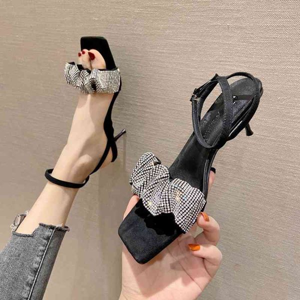 dress shoes summer thin heel open toe sandal's square head fairy one line buckle french high-heeled shoes 2889-2, Black
dress shoes summer thin heel open toe sandal's square head fairy one line buckle french high-heeled shoes 2889-2, Black