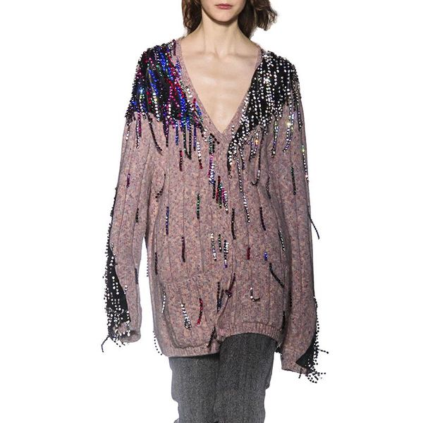 luxury elegant crystal patchwork long sweaters brand design v-neck women clothes new fashion single-breasted female sweaters, White
luxury elegant crystal patchwork long sweaters brand design v-neck women clothes new fashion single-breasted female sweaters, White