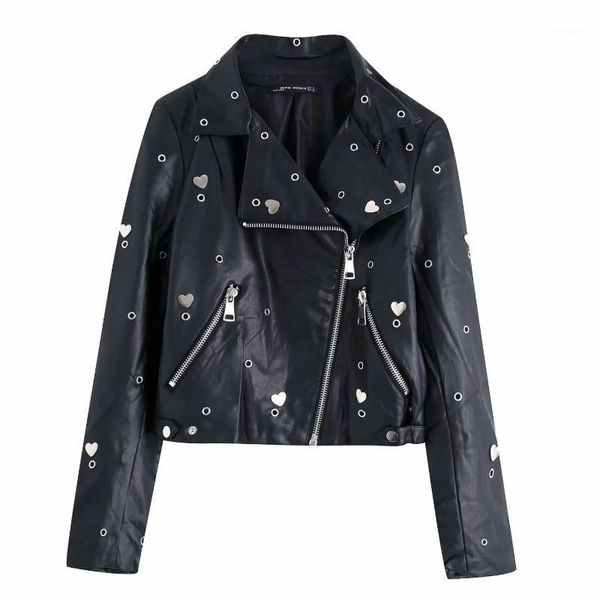 women embroidery rivet decoration pu leather coat 2020 new female long sleeve outerwear casual lady loose c10281, Black;brown
women embroidery rivet decoration pu leather coat 2020 new female long sleeve outerwear casual lady loose c10281, Black;brown