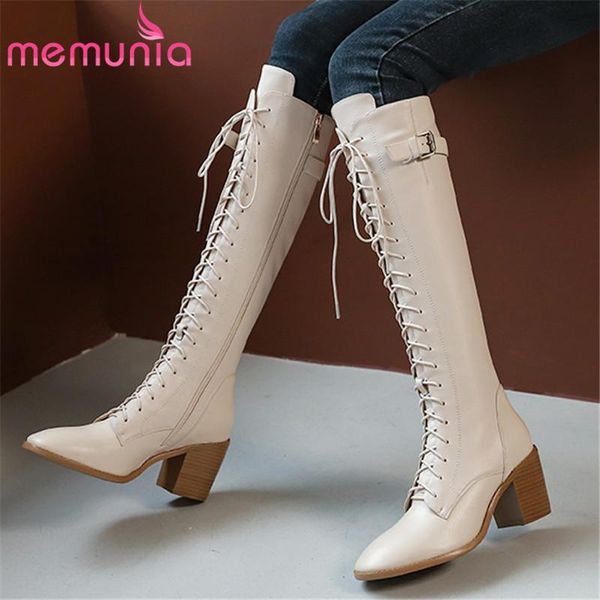 boots memunia 2021 knee high women round toe autumn winter heels ladies cross tied genuine leather shoes, Black
boots memunia 2021 knee high women round toe autumn winter heels ladies cross tied genuine leather shoes, Black