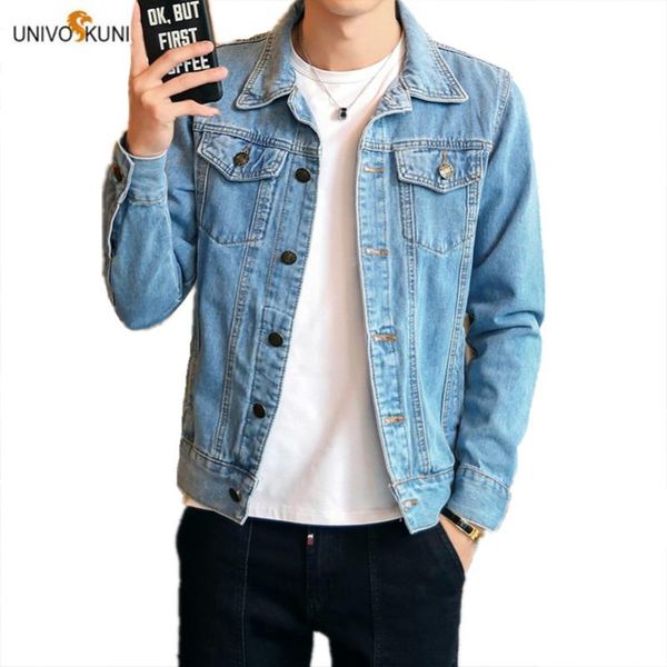 univos kuni 2020 men's denim jacket brand casual wild slim fit soild color couple fashion young male boys big size 4xl j624, Black;brown 
univos kuni 2020 men's denim jacket brand casual wild slim fit soild color couple fashion young male boys big size 4xl j624, Black;brown