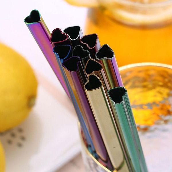 drinking straws stainless steel straw useful beverage reusable heart-shaped milk metal 6pc/lot
drinking straws stainless steel straw useful beverage reusable heart-shaped milk metal 6pc/lot