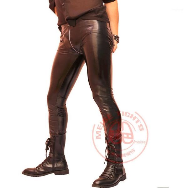 men's plus size tight-fitting pvc shiny pencil pants tight faux leather glossy punk bag legs pants erotic lingerie gay wear1, Black 
men's plus size tight-fitting pvc shiny pencil pants tight faux leather glossy punk bag legs pants erotic lingerie gay wear1, Black
