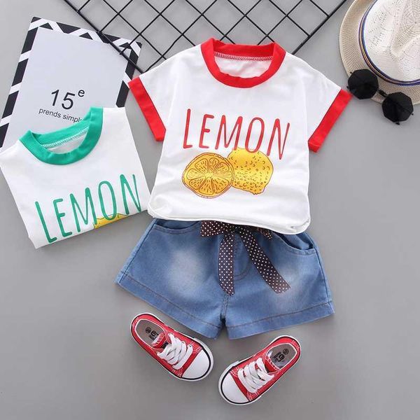 clothing sets 2021 kids clothes summer toddler baby girl set lemon print t-shirt +denim shorts 2pcs outfits children clothing1, White
clothing sets 2021 kids clothes summer toddler baby girl set lemon print t-shirt +denim shorts 2pcs outfits children clothing1, White