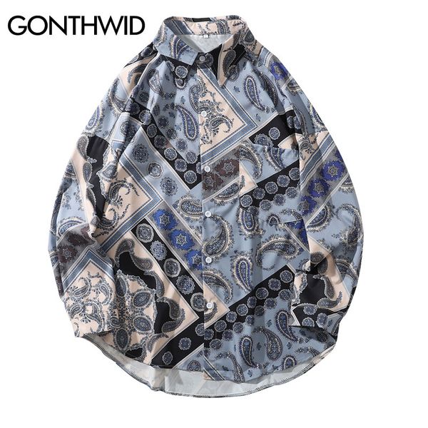 cashew flowers print long sleeve dress shirts streetwear hip hop harajuku casual button down shirt fashion hipster kg-307, White;black
cashew flowers print long sleeve dress shirts streetwear hip hop harajuku casual button down shirt fashion hipster kg-307, White;black