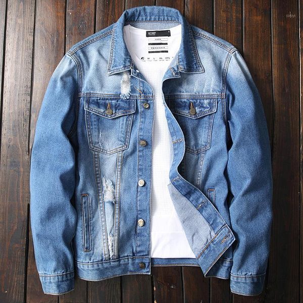 2020 new classic style men's jeans light blue jacket fashion hole slim fit denim jacket coat male brand clothes1, Black;brown
2020 new classic style men's jeans light blue jacket fashion hole slim fit denim jacket coat male brand clothes1, Black;brown