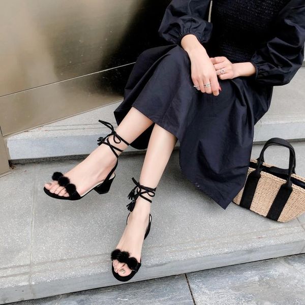 oversized high heels sandals women shoes woman summer sweet strap-on sandals with thick and medium heels, Black
oversized high heels sandals women shoes woman summer sweet strap-on sandals with thick and medium heels, Black