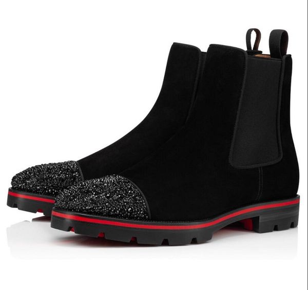 winter fashion designer дыня страз мужской red bottom голеностопного ботинок черные телячья кожа пинетка lug sole boots мотоциклы мужчина мо, Black
winter fashion designer дыня страз мужской red bottom голеностопного ботинок черные телячья кожа пинетка lug sole boots мотоциклы мужчина мо, Black