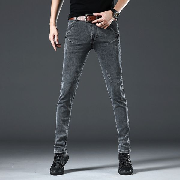 jeans slim fit elastic thin casual small foot hole straight tube loose middle aged and young non iron grey men's pants, Blue
jeans slim fit elastic thin casual small foot hole straight tube loose middle aged and young non iron grey men's pants, Blue