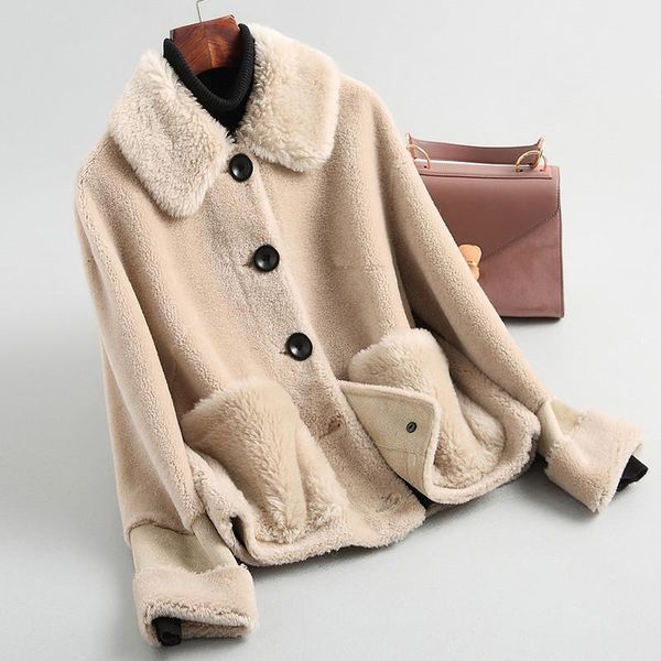 woman sheep shearling coats 2020 new real wool fur coat female short winter jacket women overcoat abrigo mujer yq3611, Black
woman sheep shearling coats 2020 new real wool fur coat female short winter jacket women overcoat abrigo mujer yq3611, Black
