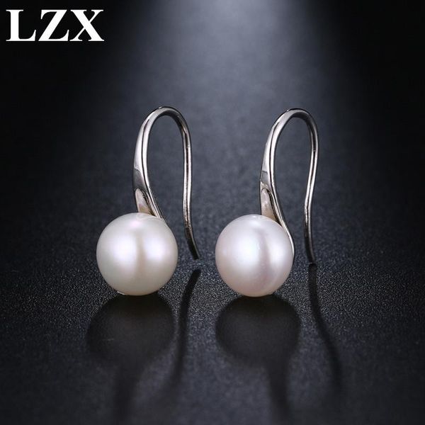 stud lzx trendy earring white gold color natural freshwater 8-8.5mm pearl earrings for women fashion wedding party gift, Golden;silver 
stud lzx trendy earring white gold color natural freshwater 8-8.5mm pearl earrings for women fashion wedding party gift, Golden;silver