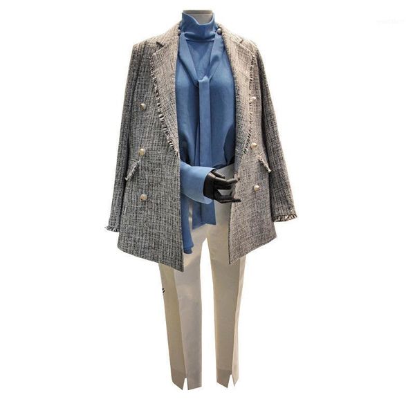 women blazers and jackets autumn outfit new korean version coat woman stripe classic double breasted suit woman1, White;black
women blazers and jackets autumn outfit new korean version coat woman stripe classic double breasted suit woman1, White;black