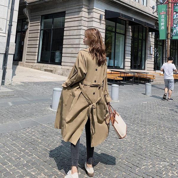 women's new solid color fashion belt trench slim fit coat trendy loose coat1, Tan;black
women's new solid color fashion belt trench slim fit coat trendy loose coat1, Tan;black