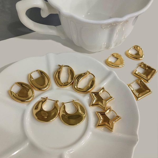 hoop & huggie flatfoosie irregular surface unevenness metal earrings female oval square star heart simple geometric jewelry, Golden;silver
hoop & huggie flatfoosie irregular surface unevenness metal earrings female oval square star heart simple geometric jewelry, Golden;silver